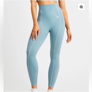 Aybl Reflex Seamless Leggings Blue Ribbed
